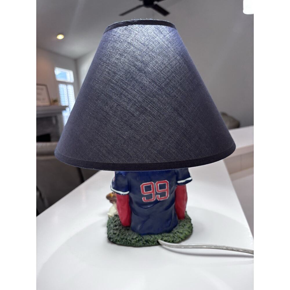 Vtg Cleveland Guardians Indians Baseball MLB Ceramic Table Lamp With Shade Works - Picture 6 of 7
